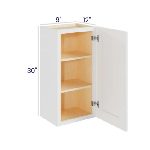 White Shaker 30″ H Single Door Wall Cabinet