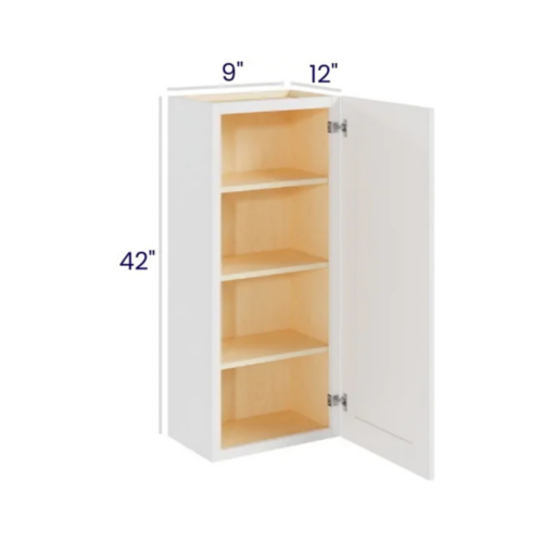 White Shaker 42″ H Single Door Wall Cabinet