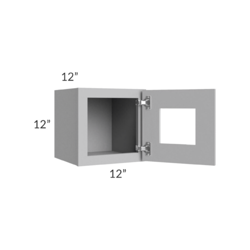 Shaker Gray 12″ H Single Door Wall Cabinet with Glass Door