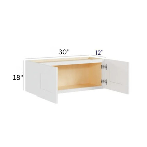 White Shaker 18″ H Double Door Wall Cabinet