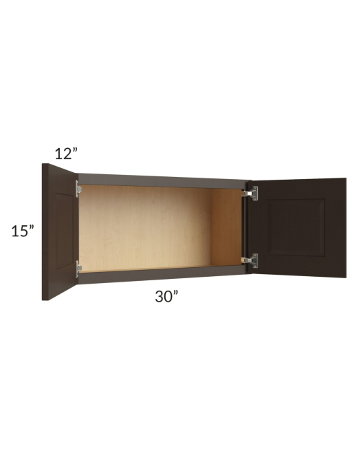 Shaker Espresso 15″ H Double Door Wall Cabinet