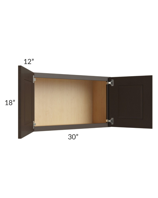 Shaker Espresso 18″ H Double Door Wall Cabinet