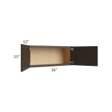 Shaker Espresso 15″ H Double Door Wall Cabinet
