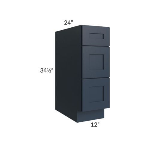 Shaker Navy Blue Three Drawer Base
