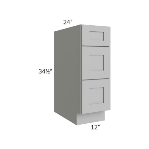 Shaker Gray Three Drawer Base