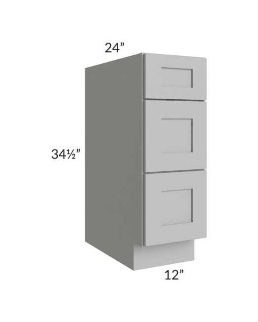 Shaker Gray Three Drawer Base