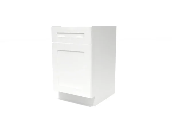 Shaker Pure White - Base Cabinet - 21"W x 34-1/2"H x 24"D - 1D, 1DRW, 1S