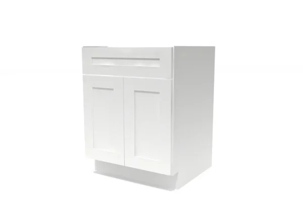 Shaker Pure White - Base Cabinet - 27"W x 34-1/2"H x 24"D - 2D, 1DRW, 1S