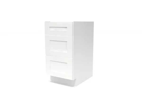 Shaker Pure White - Drawer Base Cabinet - 18"W X 24"D X 34-1/2"H With 3 Drawer