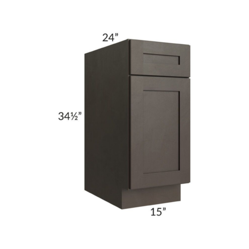Shaker Espresso  - Base Cabinet Single Door-15"W X 24"D X 34-1/2"H With 1 Door, Drawer And Shelf