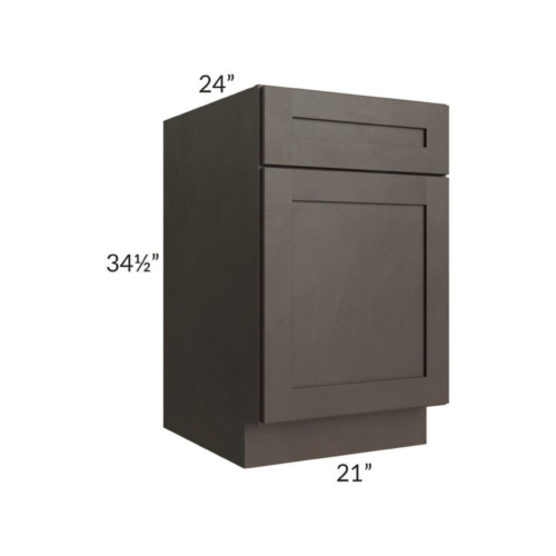 Shaker Espresso  - Base Cabinet - 21"W x 34-1/2"H x 24"D - 1D, 1DRW, 1S