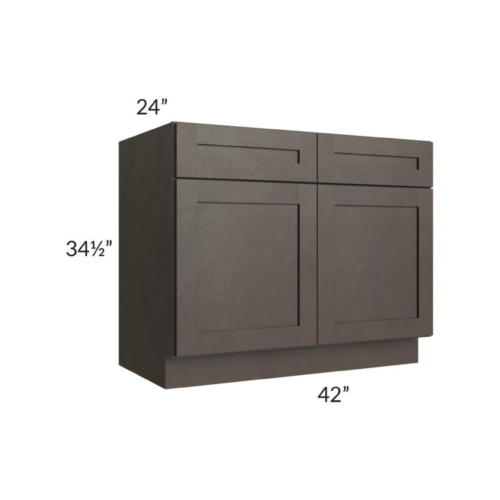 Shaker Espresso  - Base Cabinet Double Door - 42"W X 24"D X 34-1/2"H With 2 Door, 2 Drawer And 1 Shelf