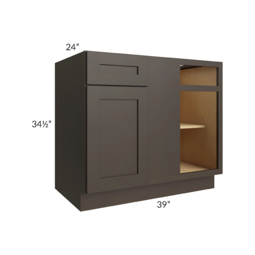 Shaker Espresso  - Blind Base Corner Cabinet - 39"W X 24"D X 34-1/2"H With 1 Door, Drawer And Shelf - Install Range 39" - 42"