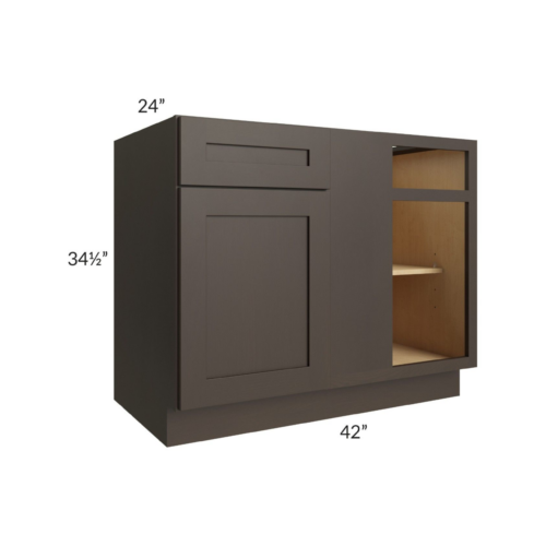 Shaker Espresso  - Blind Base Corner Cabinet - 42"W X 24"D X 34-1/2"H With 1 Door, Drawer And Shelf - Install Range 42" - 45"