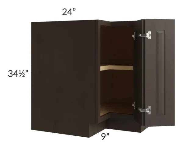 Shaker Espresso  - Lazy Susan Base Cabinet - 33"W X 24"D X 34-1/2"H With 1 Door And Shelf