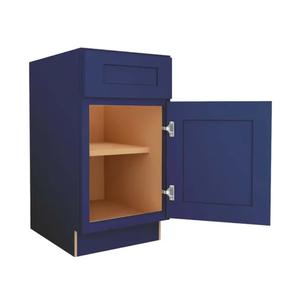 Navy Blue Shaker  - Base Cabinet Single Door -18"W X 24"D X 34-1/2"H With 1 Door, Drawer And Shelf