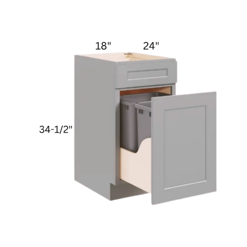Shaker Gray Trash Base Cabinet