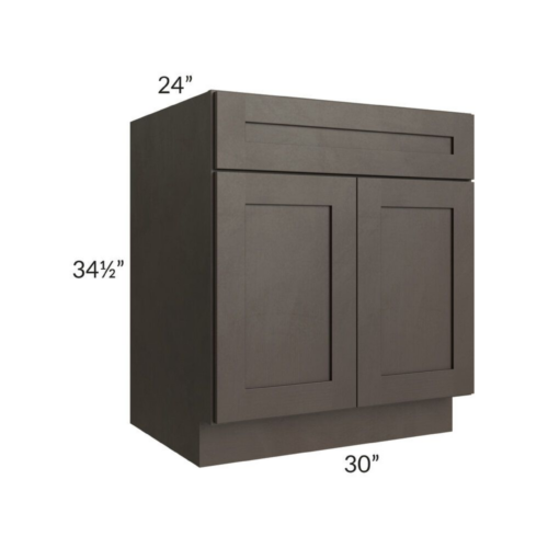 Shaker Espresso Sink Base With Double Doors and False Drawers
