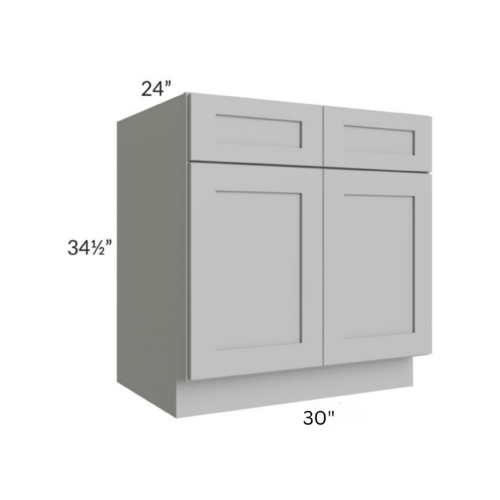 Shaker Gray Sink Base With Double Doors and False Drawers