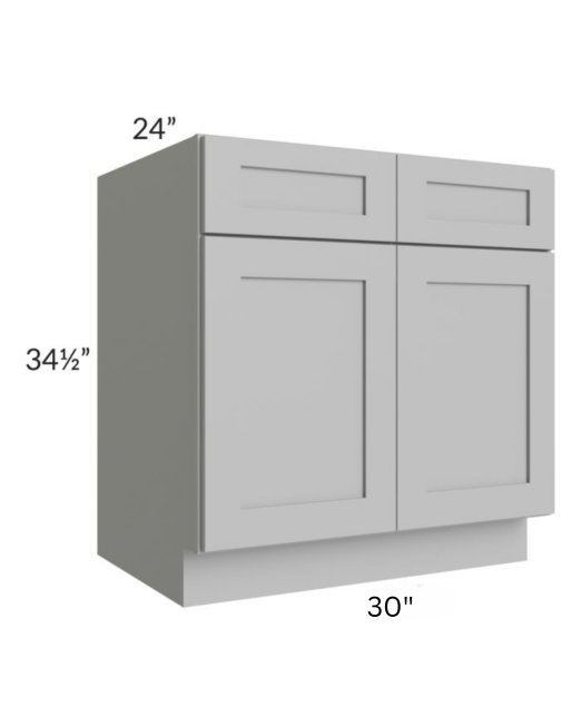 Shaker Gray Sink Base With Double Doors and False Drawers