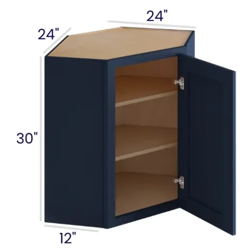 Shaker Navy Blue 24″ Diagonal Corner Wall Cabinet