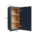 Shaker Navy Blue 30″ H Single Door Wall Cabinet