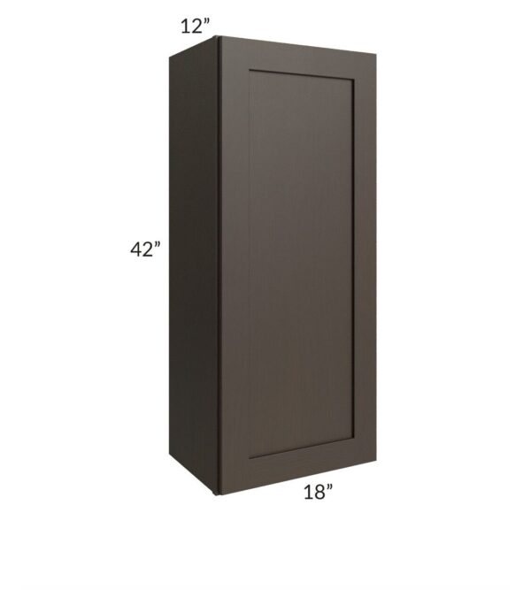 Shaker Espresso  - Wall Cabinet Single Door - 18"W X 42"H X 12"D With 1 Door And 3 Shelf