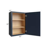 Shaker Navy Blue 30″ H Single Door Wall Cabinet
