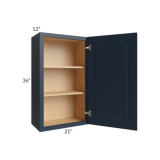 Shaker Navy Blue 36″ H Single Door Wall Cabinet