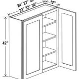 Shaker Espresso 42″ H Double Door Wall Cabinet