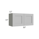 Shaker Gray 15″ H Double Door Wall Cabinet