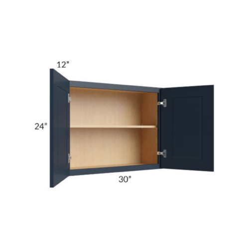 Shaker Navy Blue 24″ H Double Door Wall Cabinet