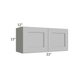 Shaker Gray 15″ H Double Door Wall Cabinet