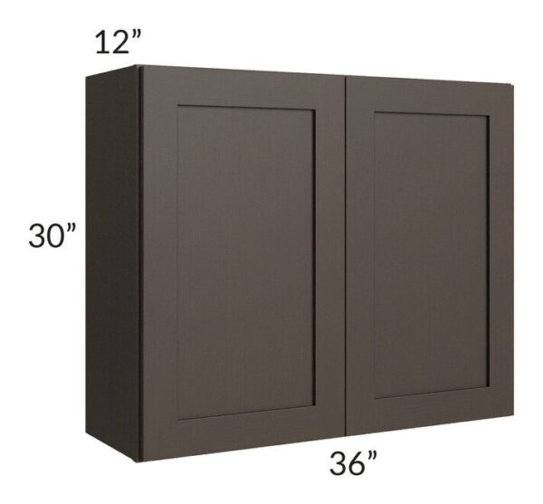 Shaker Espresso  - Wall Cabinet Double Door - 36"W X 30"H X 12"D With 2 Door And 2 Shelf