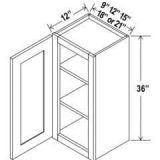 Shaker Navy Blue 36″ H Single Door Wall Cabinet