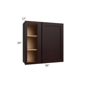 Shaker Espresso  - Wall Blind Corner Cabinet - 36"W x 30"H x 12"D - 1D -2SCan be pulled to exact fit