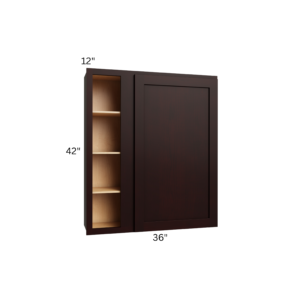 Shaker Espresso  - Wall Blind Corner Cabinet - 36"W X 42"H X 12"D With 1 Door And 3 Shelf