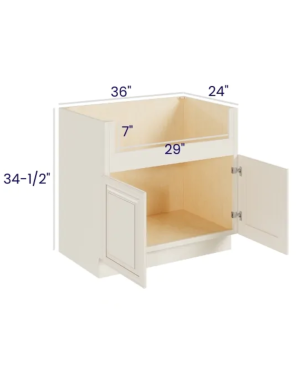 Charleston White – Farm Sink Base – 36″W X 24″D X 34-1/2″H With 2 Door