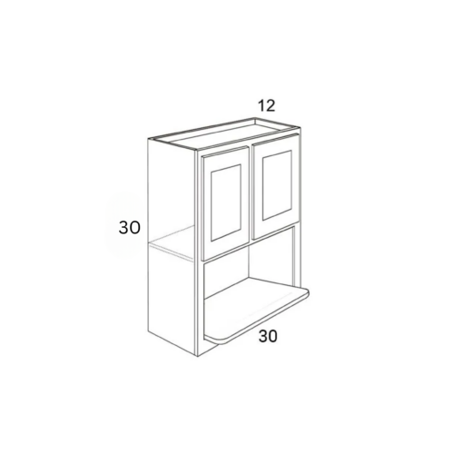 Charleston White - Microwave Wall Cabinet - 30"W X 30"H X 12"D