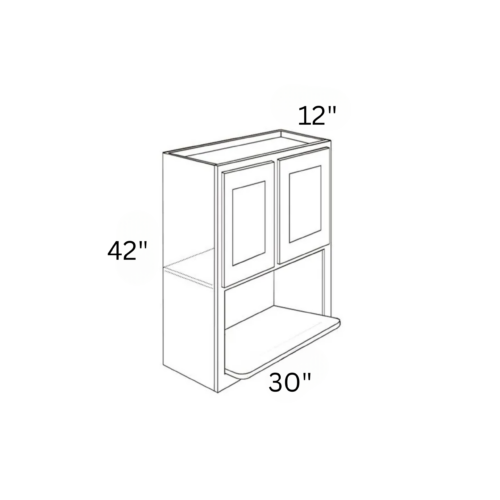 Charleston White - Microwave Wall Cabinet - 30"W X 42"H X 12"D