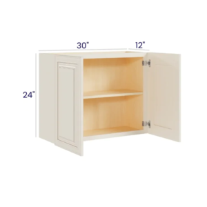 Charleston White - Wall Cabinet Double Door - 30"W X 24"H X 12"D With 2 Door