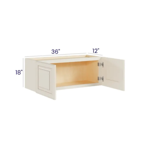 Charleston White - Wall Cabinet Double Door - 36"W X 18"H X 12"D With 2 Door