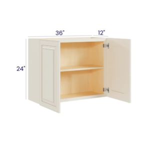 Charleston White - Wall Cabinet Double Door - 36"W X 24"H X 12"D With 2 Door