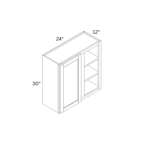 Charleston White - Wall Blind Corner Cabinet - 24"W X 30"H X 12"D With 1 Door And 2 Shelf