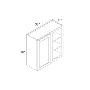 Charleston White - Wall Blind Corner Cabinet - 33"W x 36"H x 12"D - 1D -2SCan be pulled to exact fit