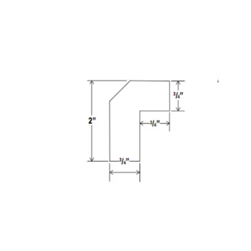Charleston White - Angle Light Rail Moulding - 2"D X 96"W