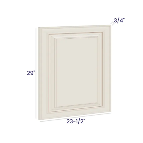 Charleston White - Base Decorative Door Panel - 23-1/2"W X 29"H X 3/4"D