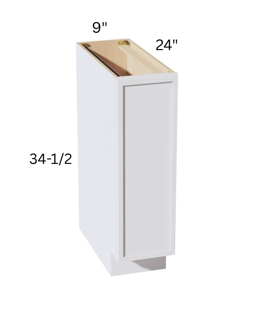 Slim Dove White - Base Tray - 9"W X 24"D X 34-1/2"H With 1 Door