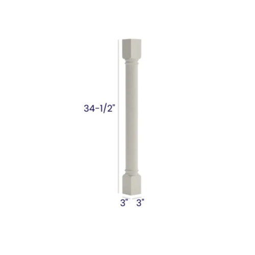 Charleston White - Classic Decorative Leg - 3"W X 3"D X 34 1/2"H