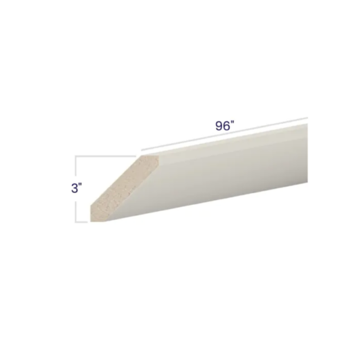Charleston White - Angle Crown Moulding - 2 1/2"D X 2 1/2"H X 96"W